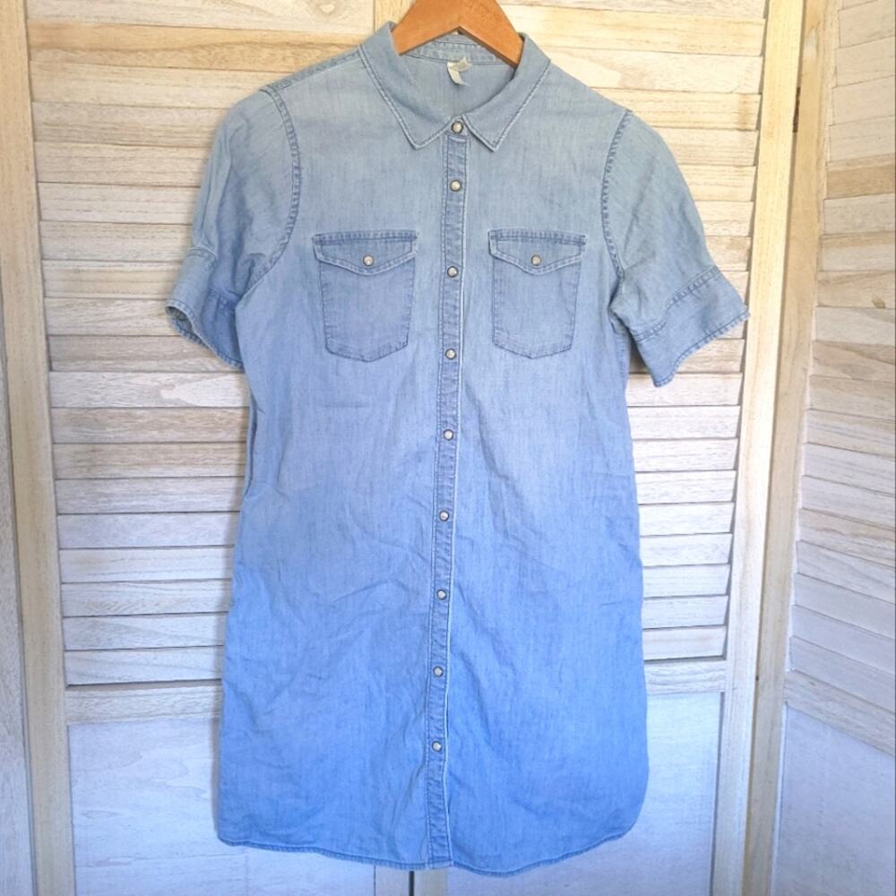 Mountain Khakis Short Sleeve Chambray Dress Womens Small Button Down Cotton